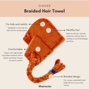 Ginger Braided Hair Towel