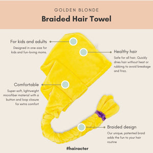 Golden Blonde Braided Hair Towel