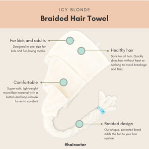 Icy Blonde Braided Hair Towel